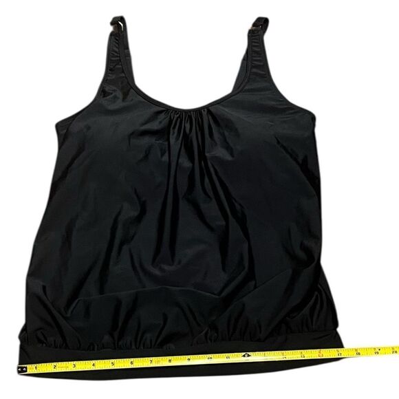 Yonique Black Swim Tankini Top with Adjustable Straps, Size L, NWT - Picture 8 of 9